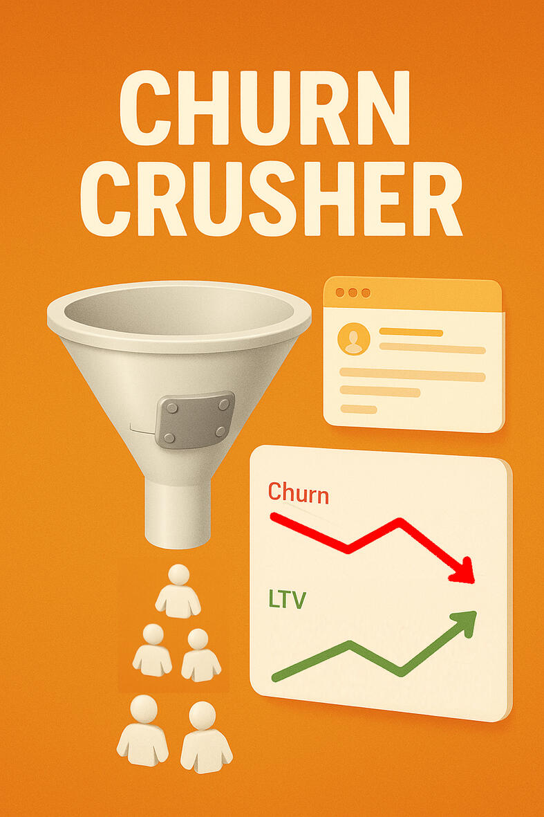 Churn Crusher Stop customers from leaving without having to beg them